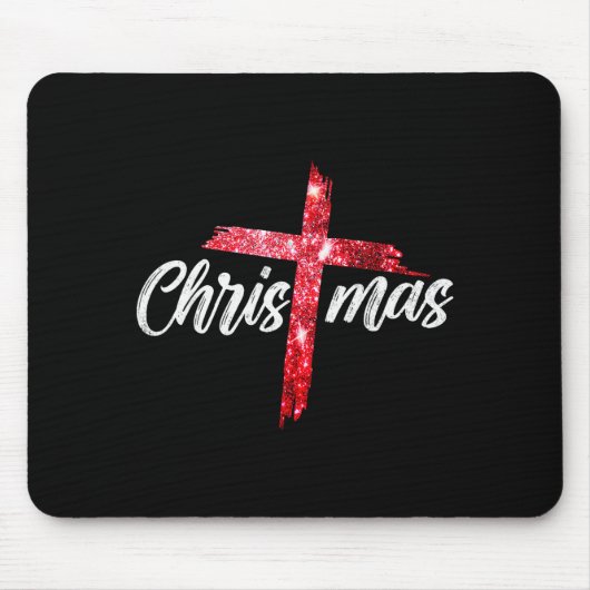 Merry Christmas Jesus Christian Cross Xmas Pajamas Mousepad (Vorne)