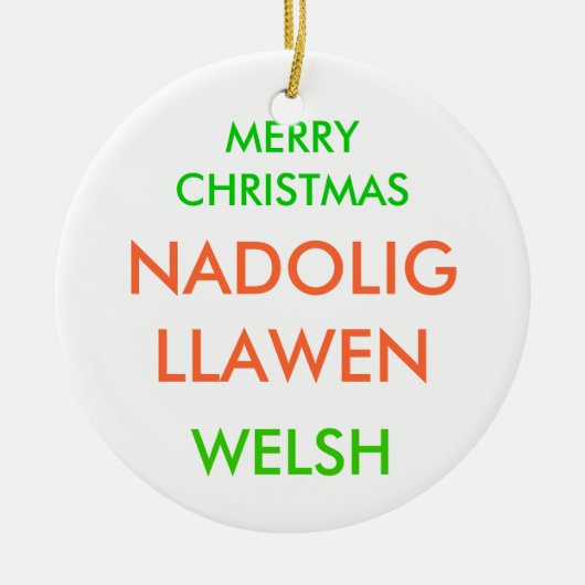 MERRY CHRISTMAS, KERAMIKORNAMENT (Vorne)