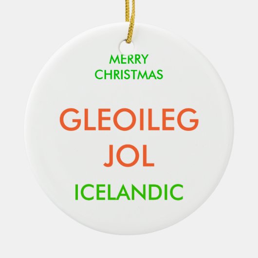 MERRY CHRISTMAS, KERAMIKORNAMENT (Vorne)