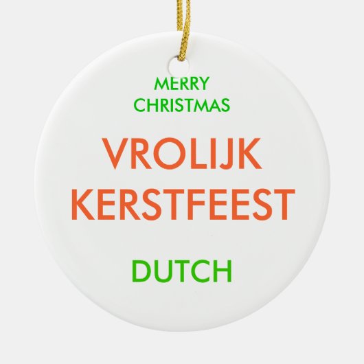 MERRY CHRISTMAS, KERAMIKORNAMENT (Vorne)
