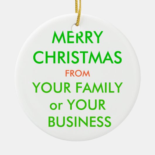 MERRY CHRISTMAS, KERAMIKORNAMENT (Vorne)