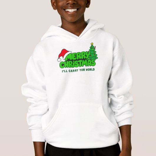 Merry Christmas Kids – Santa & Tree Hoodie (Vorderseite)
