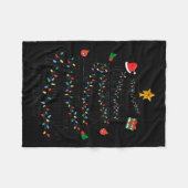 Merry Christmas Kiss My Happy Hanukkah Funny Xmas Fleecedecke (Vorderseite (Horizontal))