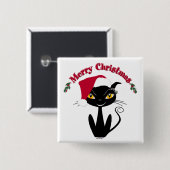 Merry Christmas Kitty Cat Button (Vorne & Hinten)