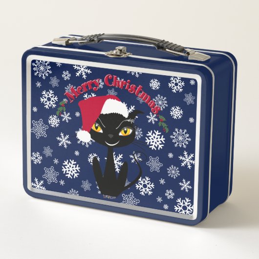 Merry Christmas Kitty Cat Metall Brotdose (Vorderseite)