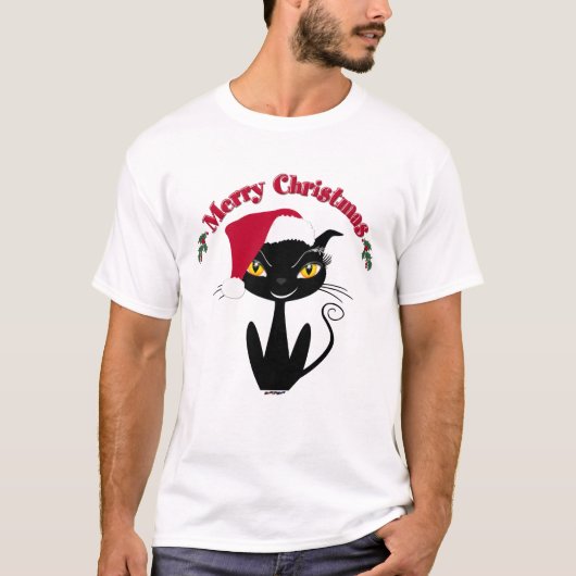 Merry Christmas Kitty Cat T-Shirt (Vorderseite)