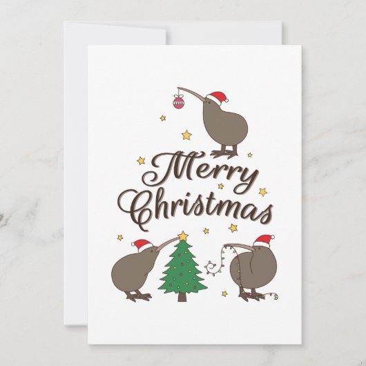 Merry Christmas Kiwi Feiertagskarte (Vorderseite)