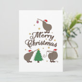 Merry Christmas Kiwi Feiertagskarte (Stehend Vorderseite)