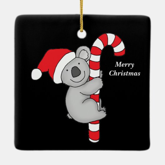 Merry Christmas Koala Bear Ceramic Ornament (Rückseite)