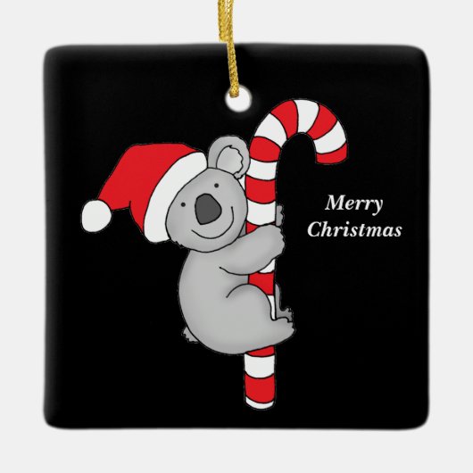 Merry Christmas Koala Bear Ceramic Ornament (Vorderseite)