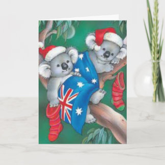 Merry Christmas koala bears Feiertagskarte