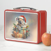 Merry Christmas Koala with presents and holly Metall Brotdose (Beispiel)