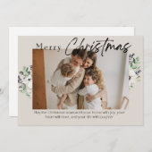 MERRY CHRISTMAS KUNDENBARE GREENERY-KARTE EINLADUNG (Vorne/Hinten)