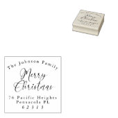 MERRY CHRISTMAS Kurvformatierter Name und Adresse Gummistempel (Stempel)