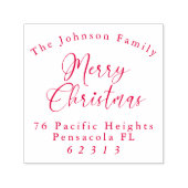 MERRY CHRISTMAS Kurvformatierter Name und Adresse Permastempel (Design)