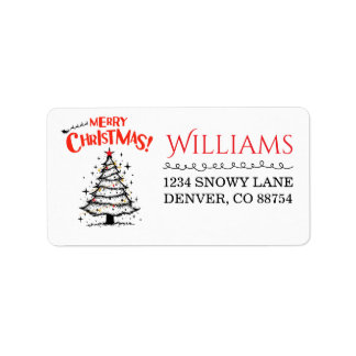 Merry Christmas Label | Classic Holiday Gift Tag Adressaufkleber