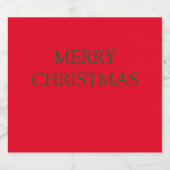 MERRY CHRISTMAS Label Schaumweinetikett (Einzelnes Label)
