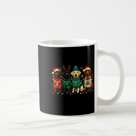 Merry Christmas Labrador Dog Retro Xmas Puppy Men Kaffeetasse (Rechts)