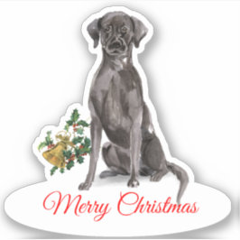 Merry Christmas Labrador Retriever CustomCut Vinyl Aufkleber