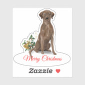 Merry Christmas Labrador Retriever CustomCut Vinyl Aufkleber (Blatt)