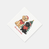 Merry Christmas Labrador Retriever Dogs Serviette (Ecke)