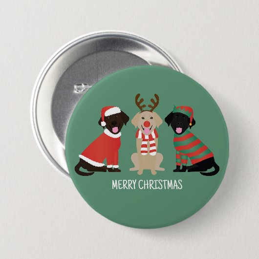 Merry Christmas Labrador Retriever Hunde Button (Vorne & Hinten)