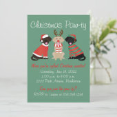 Merry Christmas Labrador Retriever Hunde Einladung (Stehend Vorderseite)