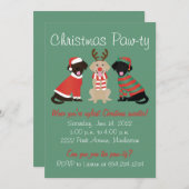 Merry Christmas Labrador Retriever Hunde Einladung (Vorne/Hinten)