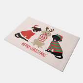 Merry Christmas Labrador Retriever Hunde Fußmatte (Schrägansicht)
