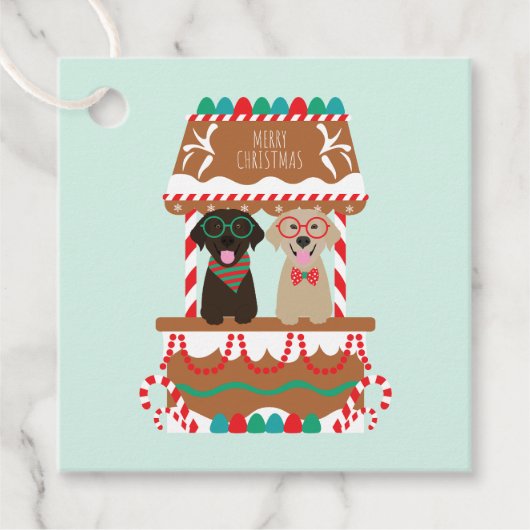 Merry Christmas Labrador Retriever Hunde Geschenkanhänger (Vorderseite)