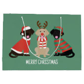 Merry Christmas Labrador Retriever Hunde Große Geschenktüte (Rückseite)