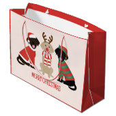 Merry Christmas Labrador Retriever Hunde Große Geschenktüte (Rückseite Schrägansicht)
