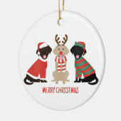 Merry Christmas Labrador Retriever Hunde Keramik Ornament (Links)