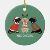 Merry Christmas Labrador Retriever Hunde Keramik Ornament (Vorne)