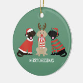 Merry Christmas Labrador Retriever Hunde Keramik Ornament (Links)
