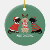 Merry Christmas Labrador Retriever Hunde Keramik Ornament (Hinten)