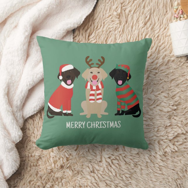 Merry Christmas Labrador Retriever Hunde Kissen (Decke)