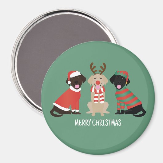 Merry Christmas Labrador Retriever Hunde Magnet (Vorderseite/Rückseite)