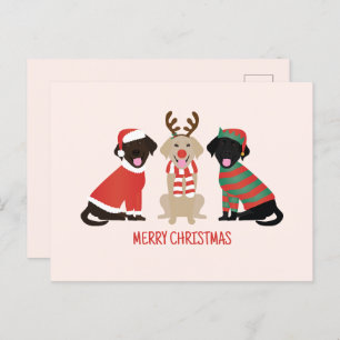 Merry Christmas Labrador Retriever Hunde Postkarte