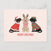 Merry Christmas Labrador Retriever Hunde Postkarte (Vorderseite)