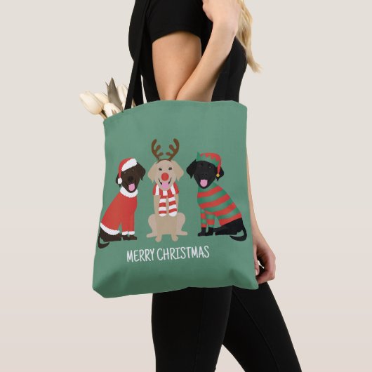 Merry Christmas Labrador Retriever Hunde Tasche (Von Nahem)