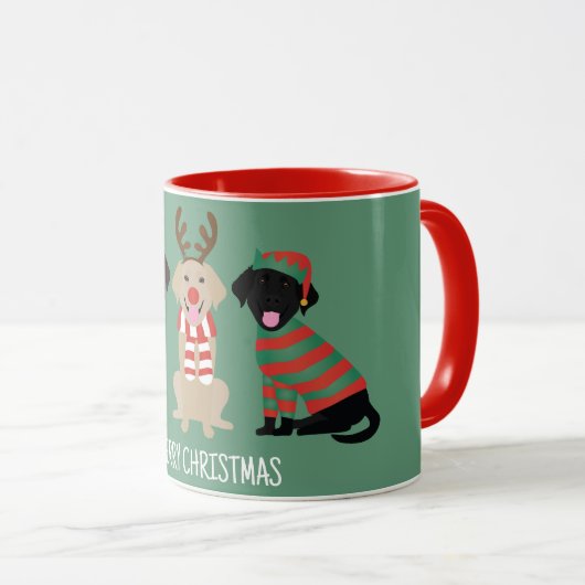 Merry Christmas Labrador Retriever Hunde Tasse (VorderseiteRechts)