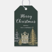 Merry Christmas Landscape, Holiday Gift Tag Geschenkanhänger (Rückseite)