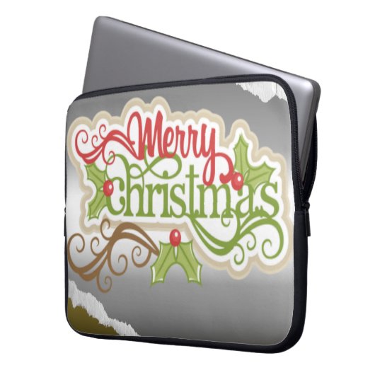 Merry Christmas  Laptopschutzhülle (Vorderseite Links)