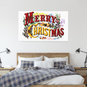 Merry Christmas Large Canvas Print - Customize Leinwanddruck (Insitu (Schlafzimmer))