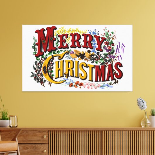 Merry Christmas Large Canvas Print - Customize Leinwanddruck (Insitu (Wohnzimmer))