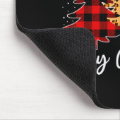 Merry Christmas Leopard Buffalo Plaid Christmas Tr Mousepad (Ecke)