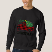 Merry Christmas Leopard Buffalo Truck Tree Red Pla Sweatshirt (Vorderseite)