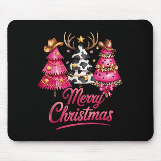 Merry Christmas Leopard Cowhide Nk Xmas Tree Rodeo Mousepad (Vorne)