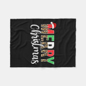 Merry Christmas Leopard Print Xmas Family Matching Fleecedecke (Vorderseite (Horizontal))